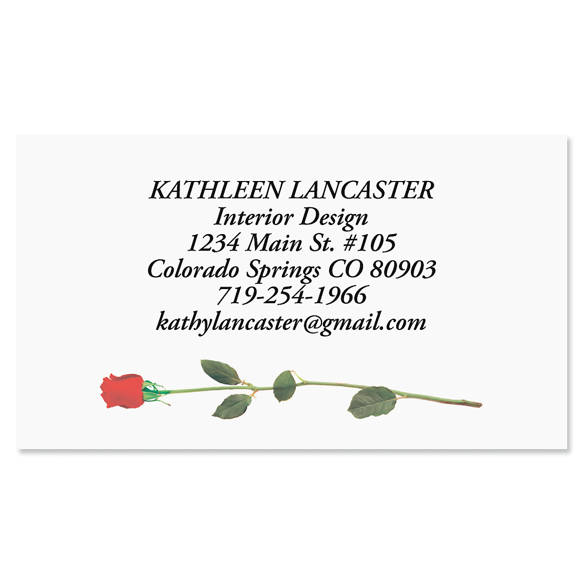 Single Rose Business Cards