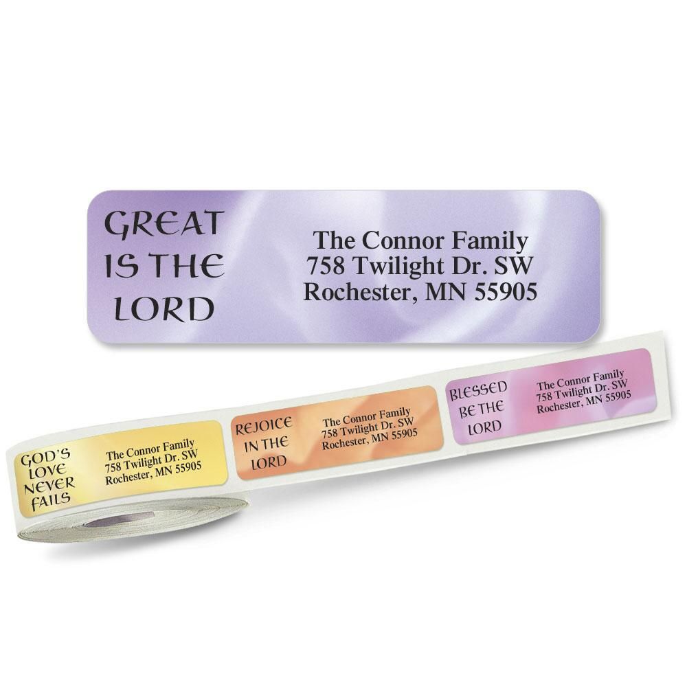 Label Praise Example Praises Rolled Address Labels (5 Designs) | Colorful Images