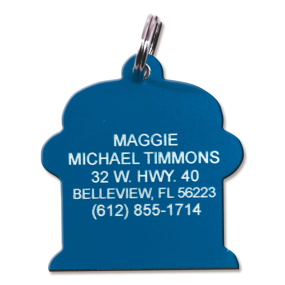 Fire Hydrant Plastic Personalized Pet Tag-Blue-130537F