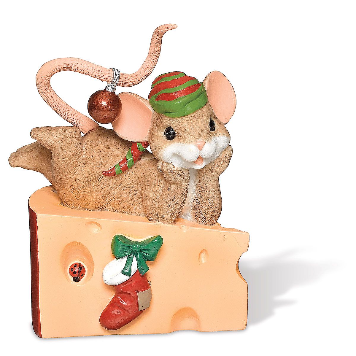 vintage christmas mouse figurine