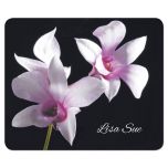 Orchids on Black  Personalized Mousepad