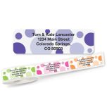Graphic Dots Rolled Return Address Labels  (5 Designs)