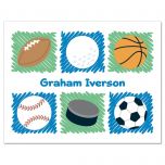 Sports Balls  Personalized  Note Cards