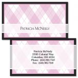 Pink & Black Argyle Double-Sided Business Cards