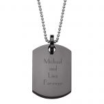 Personalized  Black Dog Tag Necklace
