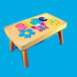 Flowers Personalized Puzzle Footstool