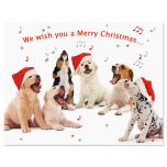 Dogs Singing  Note Card Size Christmas Cards