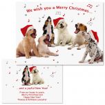 Dogs Singing  Note Card Size Christmas Cards