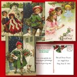 Vintage Christmas  Postcards  (4 Designs)