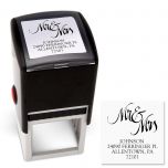 Mr & Mrs Square Address Stamp