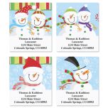 Happy Snowman Address Labels  (4 designs)
