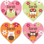 Owl Custom Heart Stickers