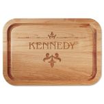 Fleur de lis Red Alder Custom Wood Cutting Board