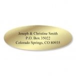 Foil  Oval Address Labels-Gold