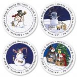 Sandi's Snowmen  Round Address Labels  (4 Designs)