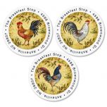 Provence Rooster Round Return Address Labels  (3 Designs)