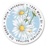 Daisy Collage Round Address Labels