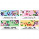 Color Block Floral Deluxe Return Address Labels  (4 Designs)
