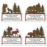 Country Lodge Diecut Return Address Labels  (4 Designs)