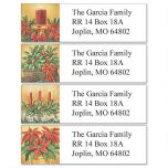 Holly & Poinsettias Classic Address Labels  (4 Designs)