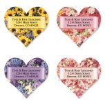 Heart Blossoms Diecut Return Address Labels  (4 Designs)