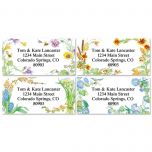 Floral Seasons Border Return Address Labels  (4 Designs)