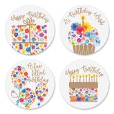 G1364 - Floral Birthday Wish Envelope Seals (4 Designs)