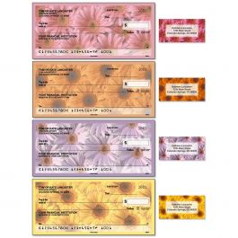 Daisy Delight Personal Single Checks with Matching Address Labels