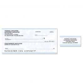 Security Blue Personal Single Checks With Matching Address Labels