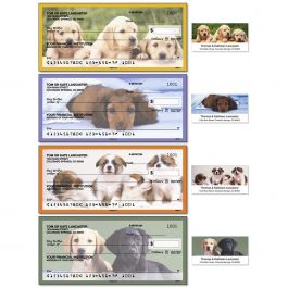 Puppy Love Personal Single Checks with Matching Address Labels