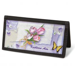 Floral Collage  Checkbook Cover - Personalized