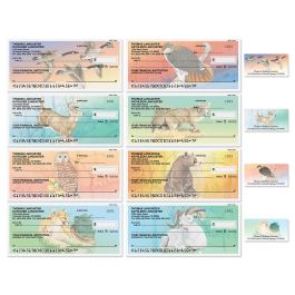 Wildlife Personal Single Checks with Matching Address Labels