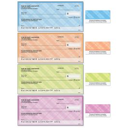 Perfectly Plaid Personal Single Checks with Matching Address Labels