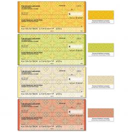 Italian Tile Personal Single Checks with Matching Address Labels