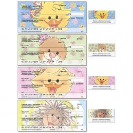 Suzy's Zoo Personal Single Checks with Matching Address Labels