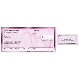 Rose Marble Personal Single Checks With Matching Address Labels