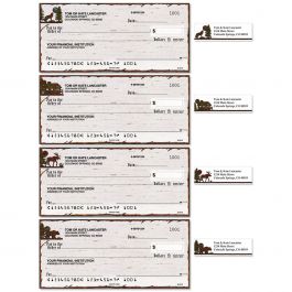Country Lodge Personal Single Checks With Matching Address Labels