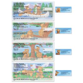 Bear Lodge Buddies Personal Single Checks With Matching Address Labels