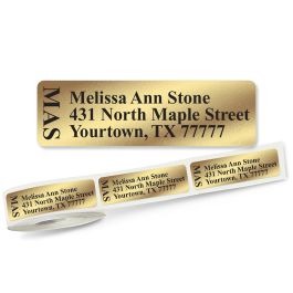 Unique Monogram Gold Rolled Address Labels