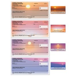 Sunset Splendor Personal Single Checks With Matching Address Labels