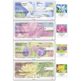Floral Whispers Personal Single Checks With Matching Address Labels