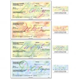 Watercolor Thoughts Personal Single Checks With Matching Address Labels