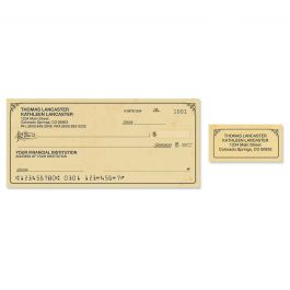 Antique Personal Single Checks With Matching Address Labels