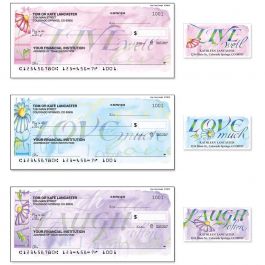 Live, Love, Laugh Personal Single Checks with Matching Address Labels