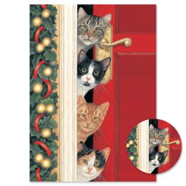 Whiskered Welcome Christmas Cards -  Personalized