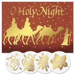 Three Kings Foil Christmas Cards -  Personalized