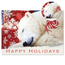 Polar Bear Christmas Christmas Cards -  Personalized 