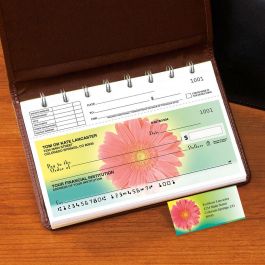 Illuminated Petals Top-Stub Personal Checks with Matching Address Labels