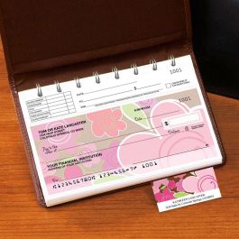 Shades of Pink Top-Stub Personal Checks with Matching Address Labels