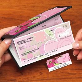 Shades of Pink Side-Tear Personal Duplicate Checks with Matching Address Labels